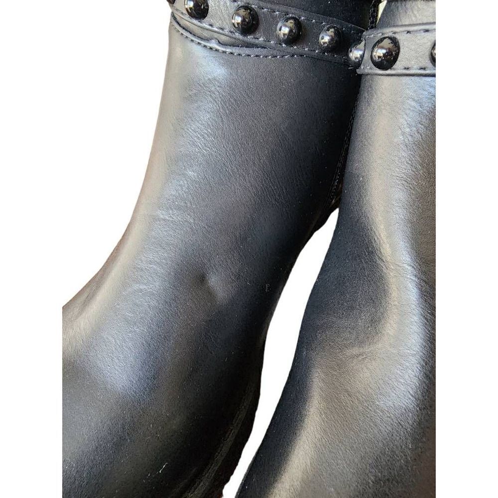 GC Shoes Noe Black Ankle Boots Booties Womens Stud Buckle Emo Block Lug Zip 9 - Picture 8 of 8